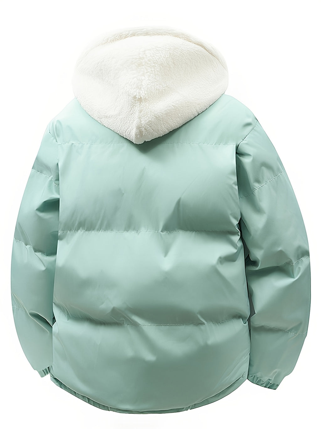 Veste en fausse fourrure pour homme, à capuche, blanc ivoire