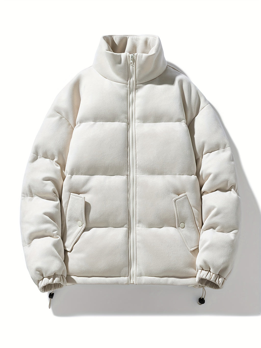 Veste pour homme, à col montant, noir brillant