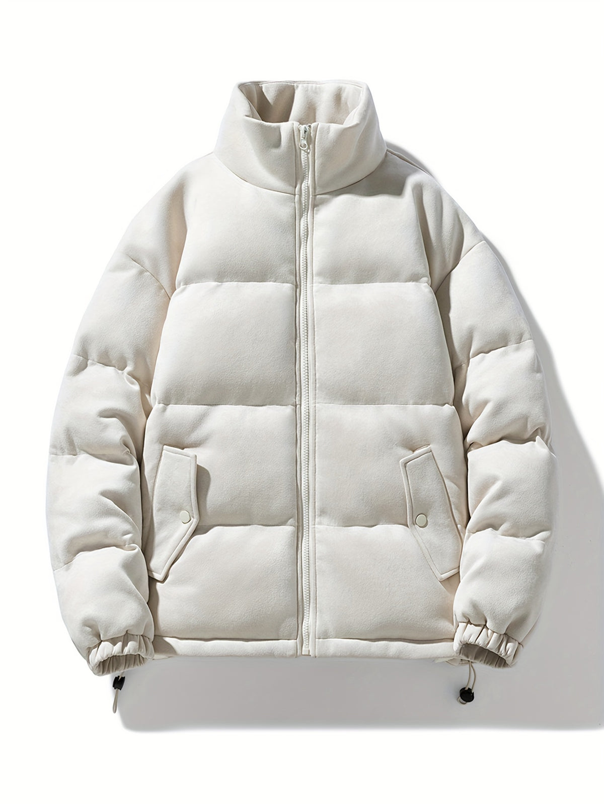 Veste pour homme, à col montant, noir brillant