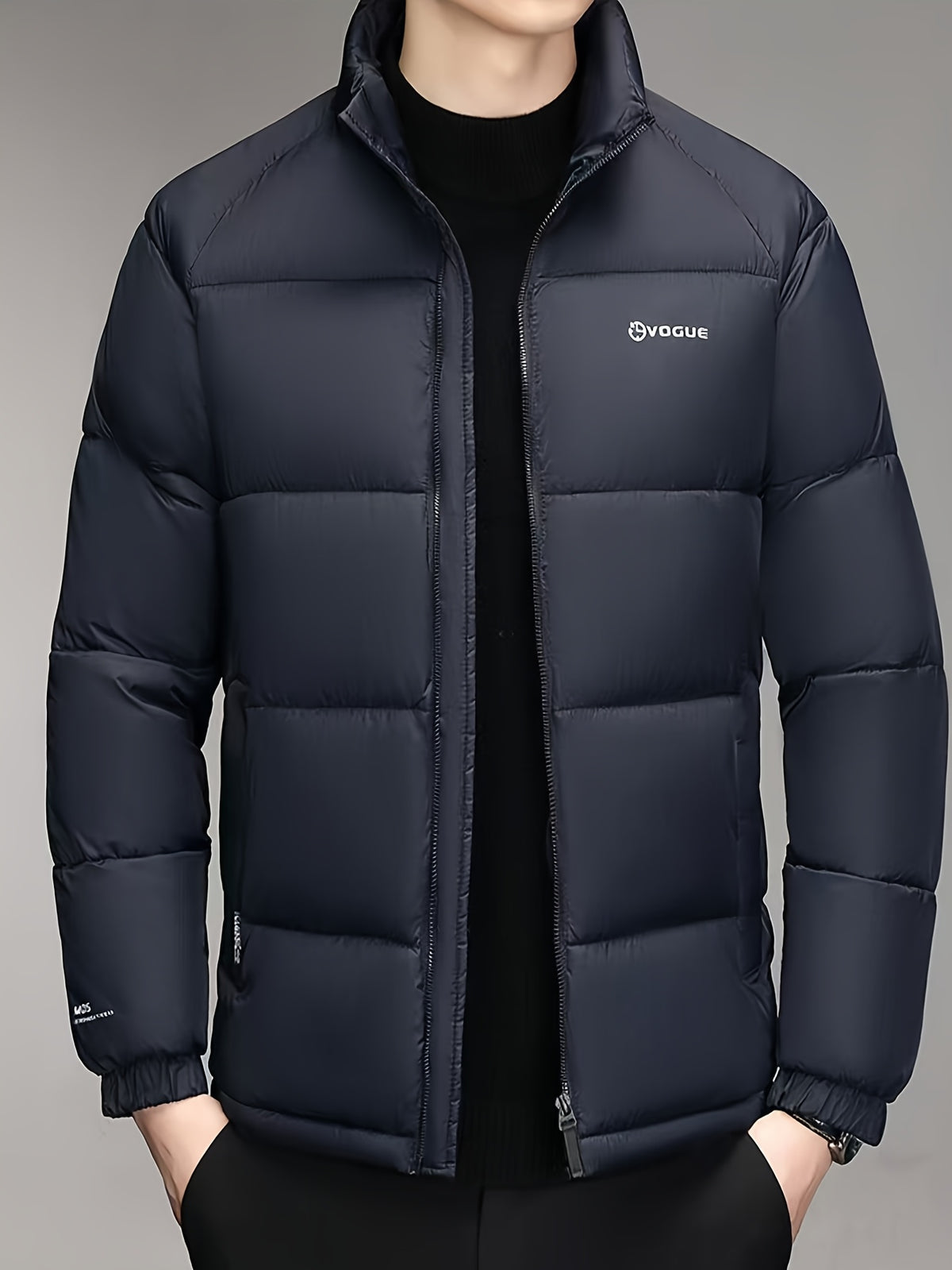 Manteau pour homme, à col montant, kaki