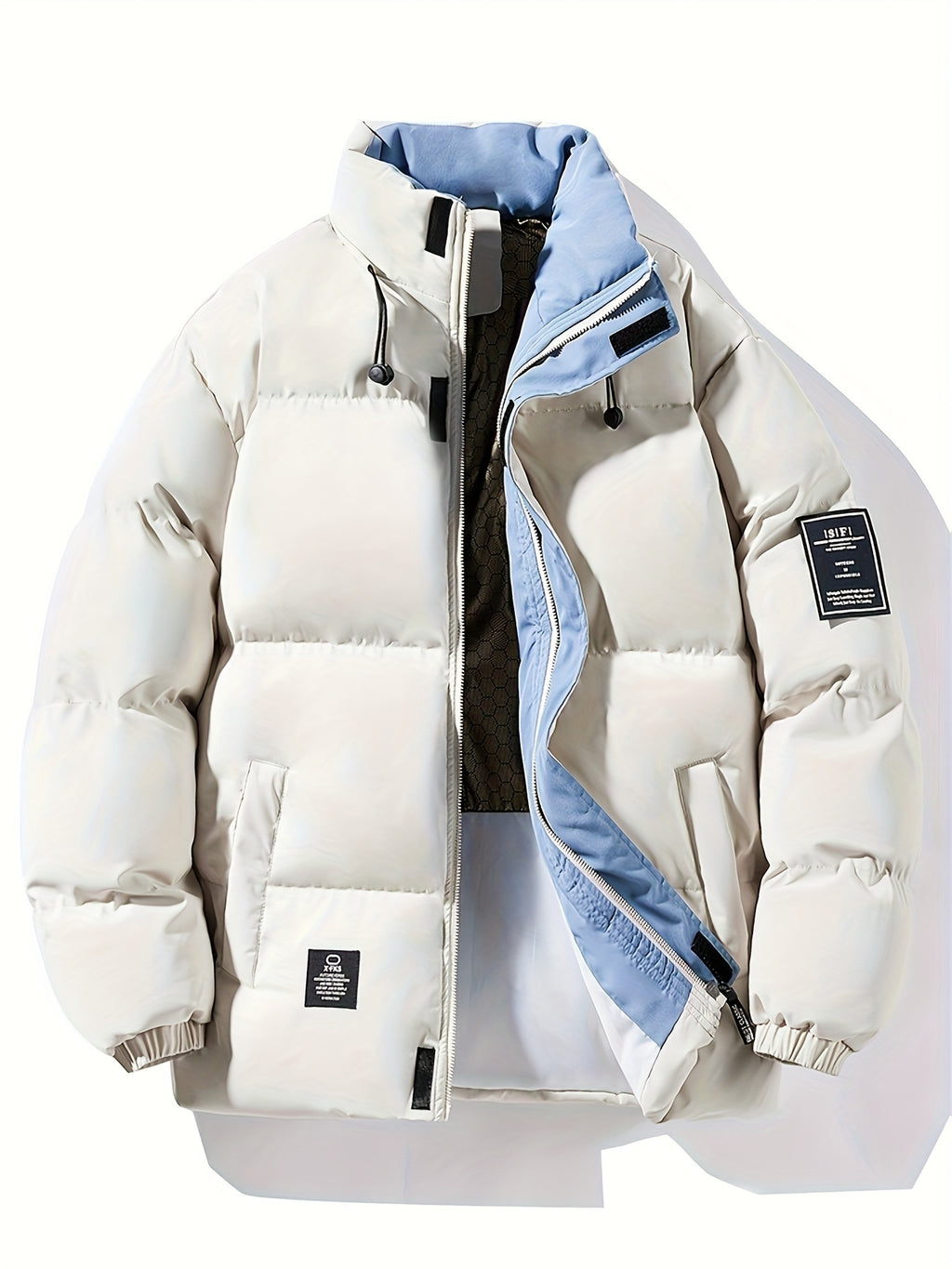 Manteau matelassé pour homme, coupe-vent, à col montant