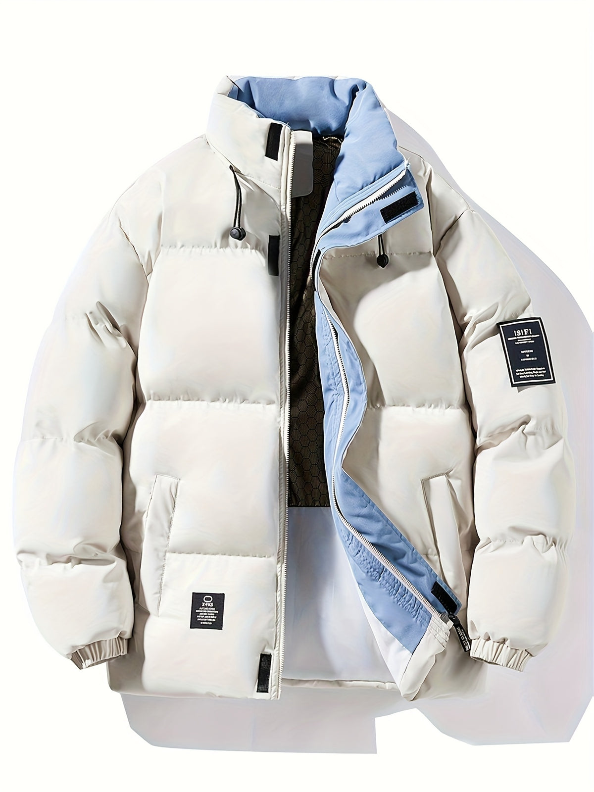 Manteau matelassé pour homme, coupe-vent, à col montant