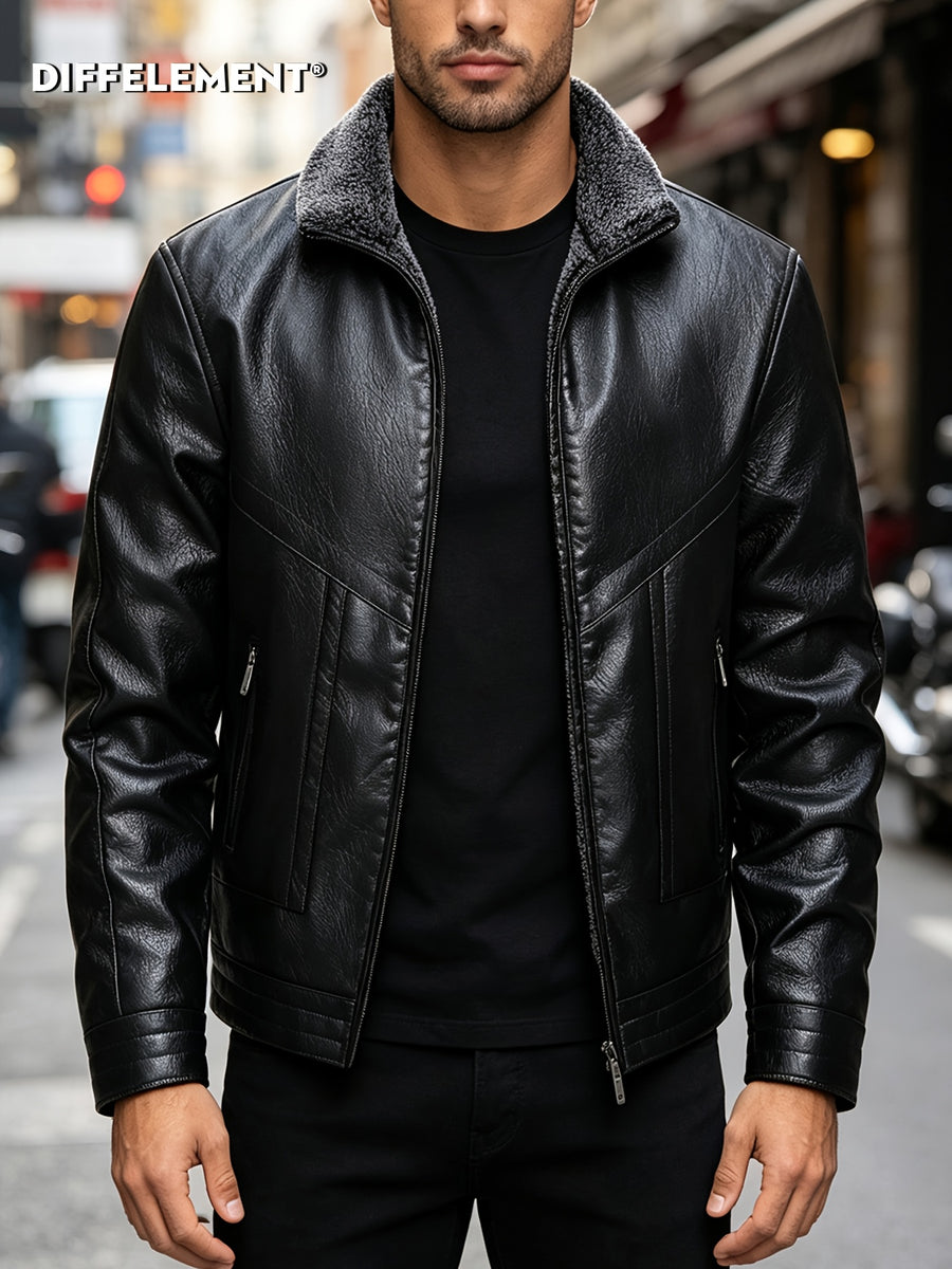 Veste en cuir PU, polaire, à revers, photo 21