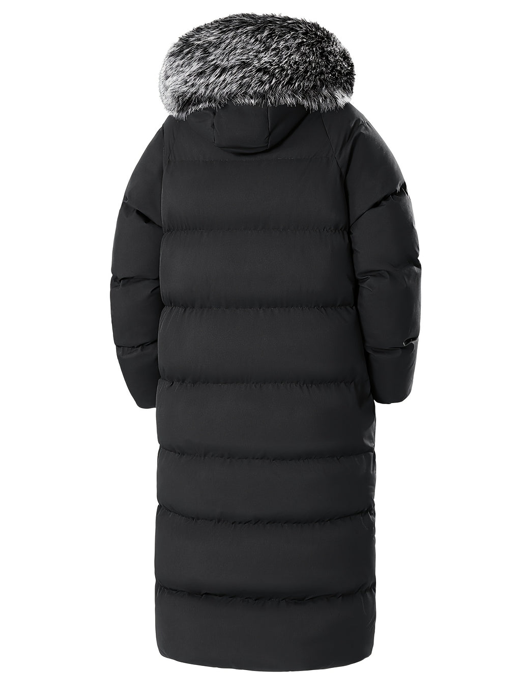 Manteau matelassé long pour homme, à capuche