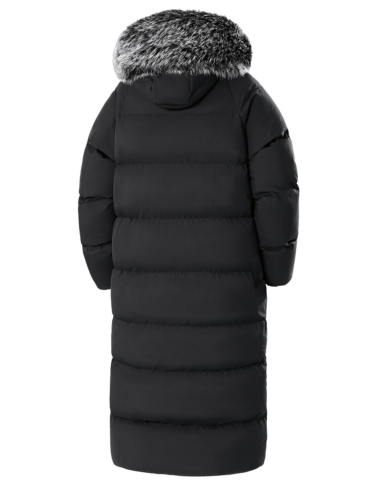 Manteau matelassé long pour homme, à capuche