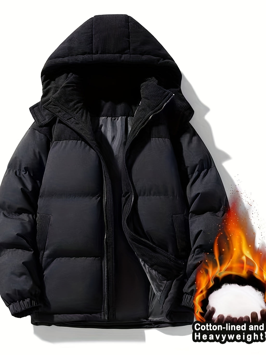 Veste pour homme, velours côtelé, à capuche