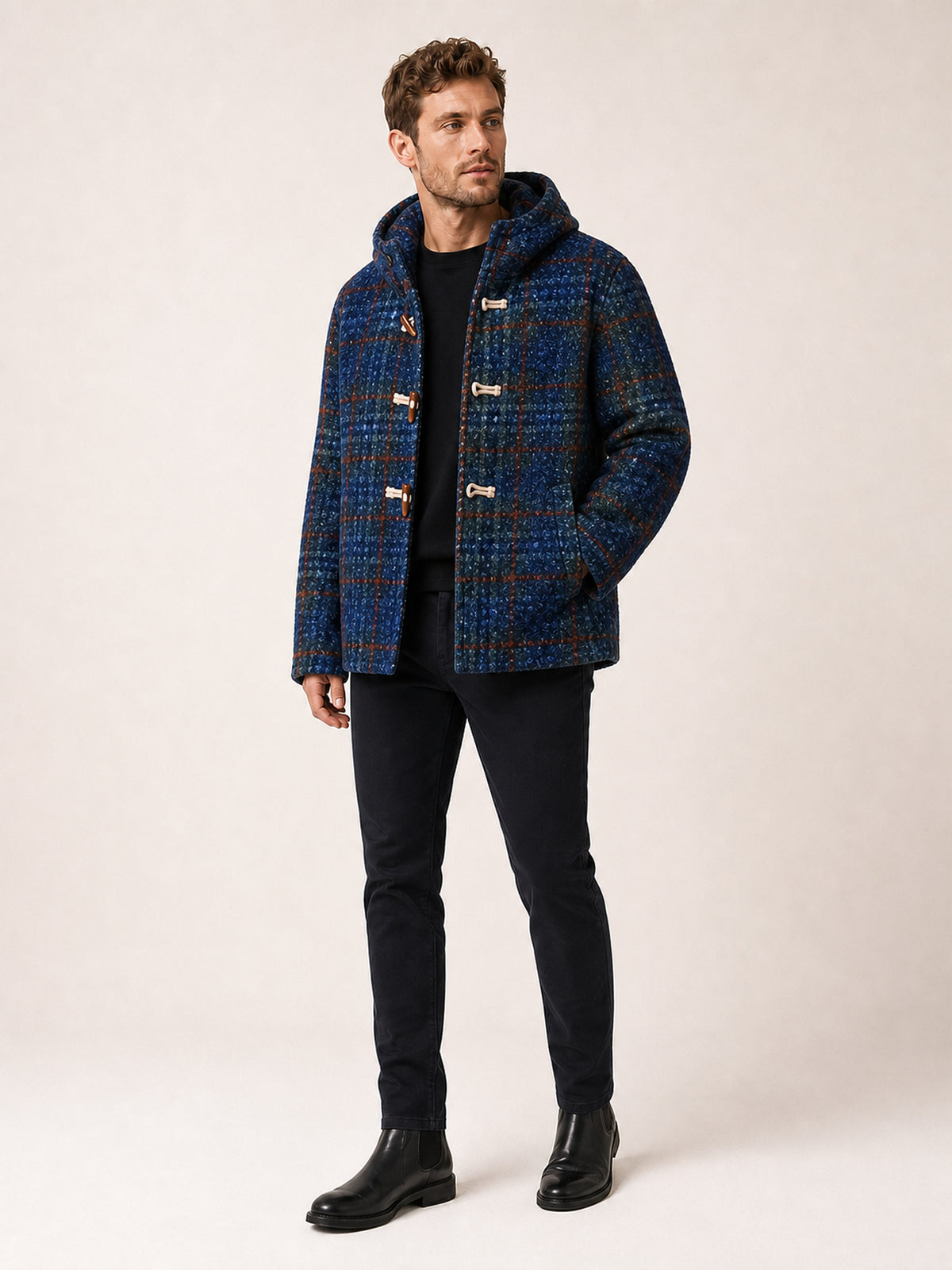 Veste pour homme, coupe-vent, à capuche, café