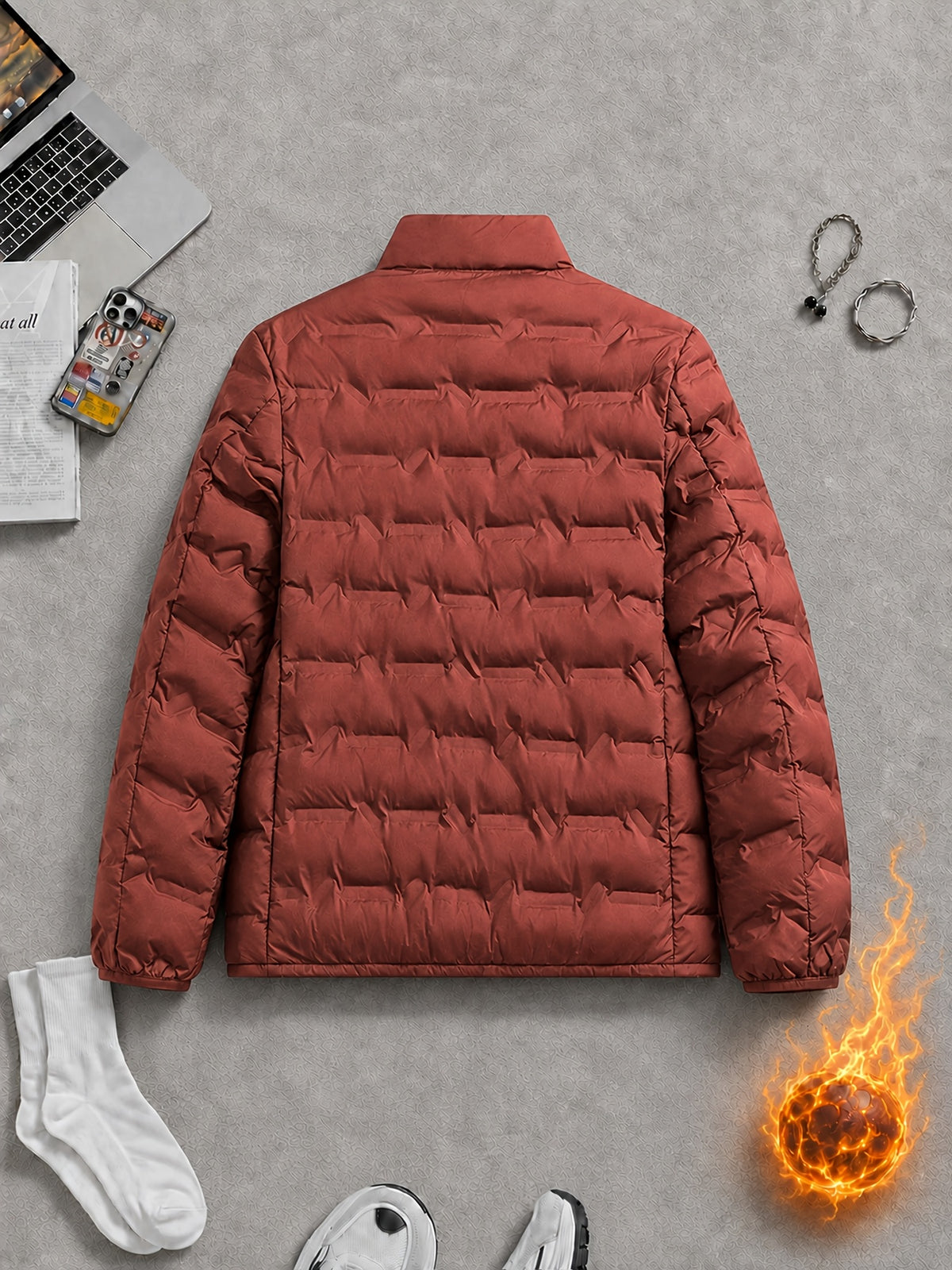 Veste pour homme, à col montant, bleu foncé