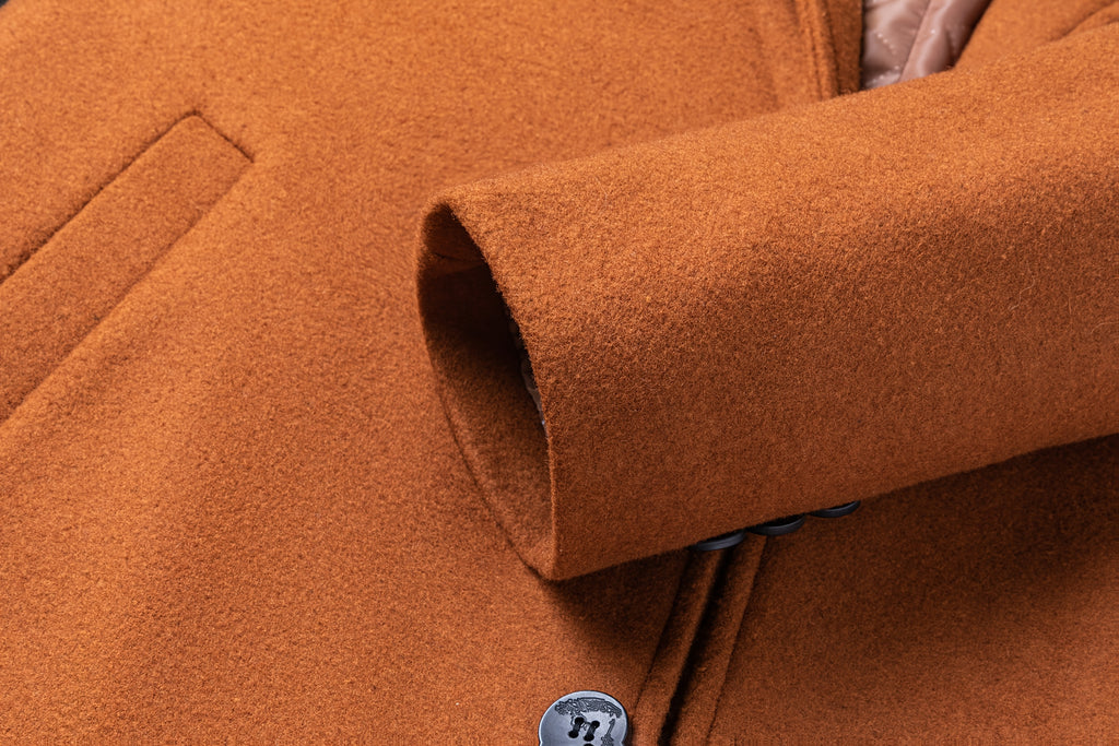Pardessus en laine mi-long pour homme, 50 % laine, tweed
