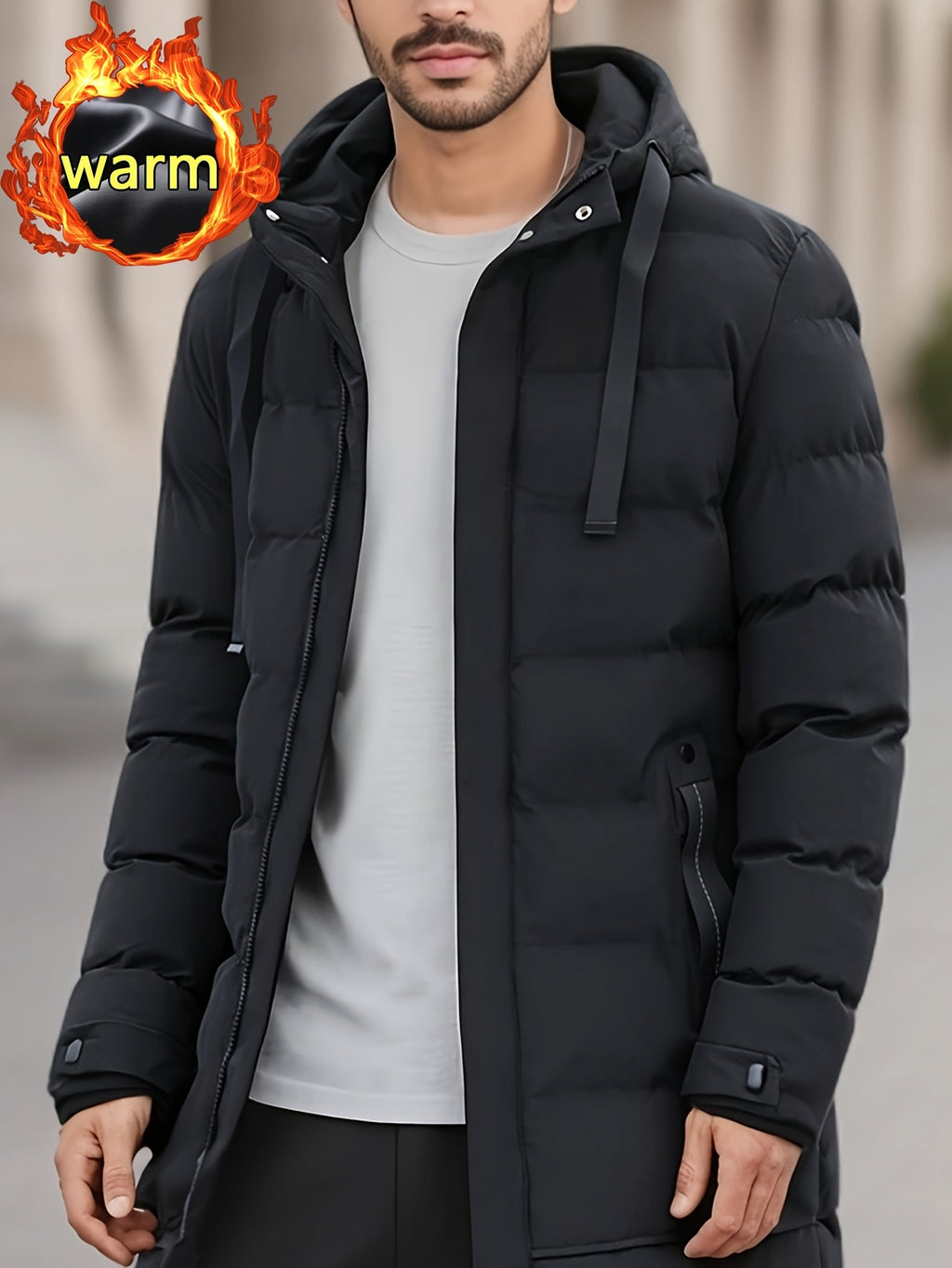 Manteau pour homme, polaire, à capuche, modele 3