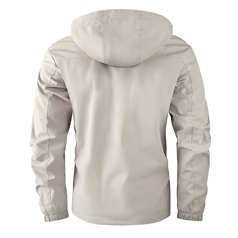 Veste, coupe-vent, à capuche, rouge brique, photo 8