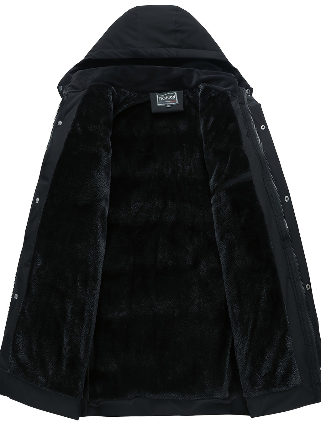 Veste long pour homme, polaire, à capuche, long