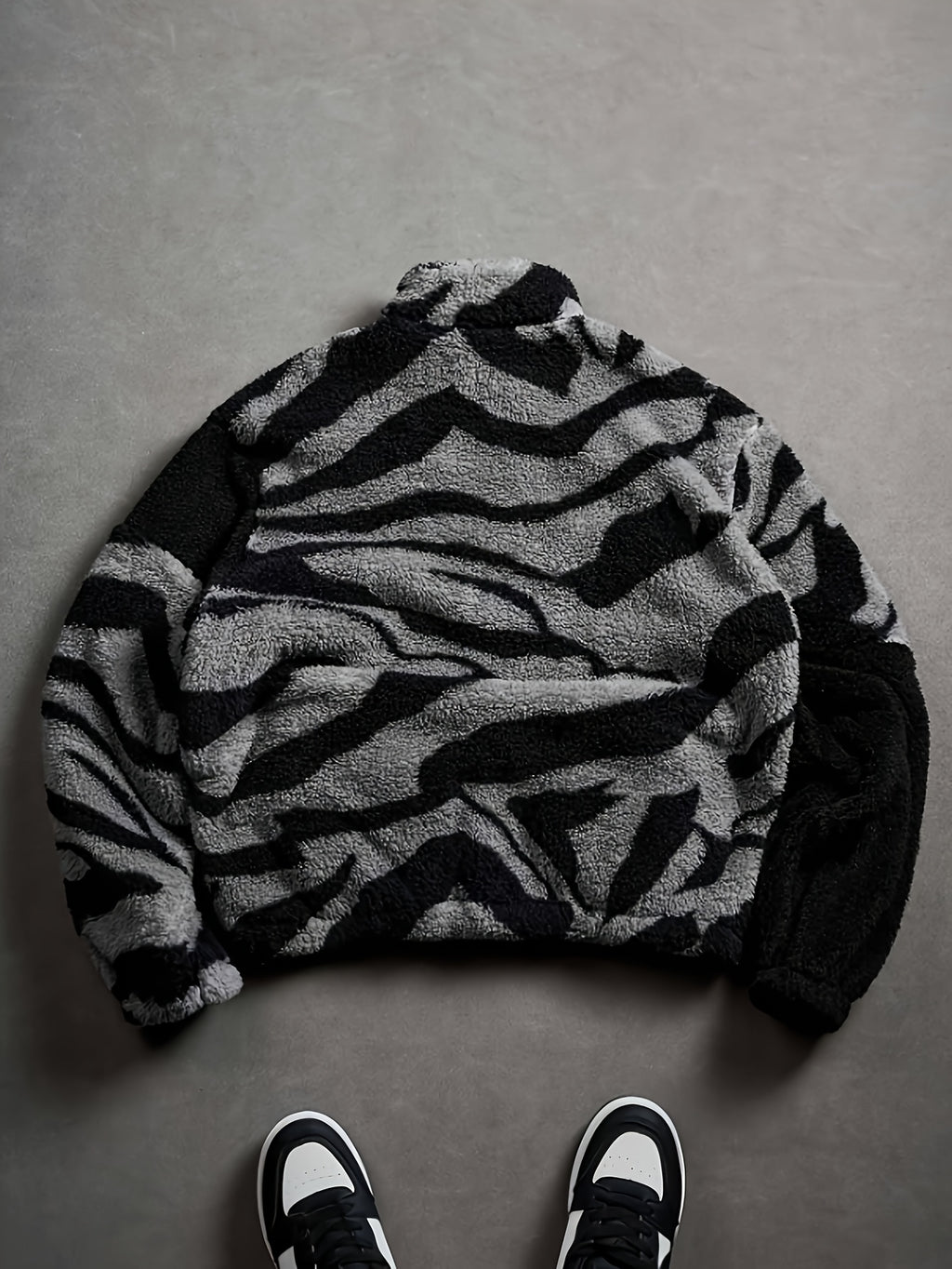 Veste pour homme, polaire, noir et blanc