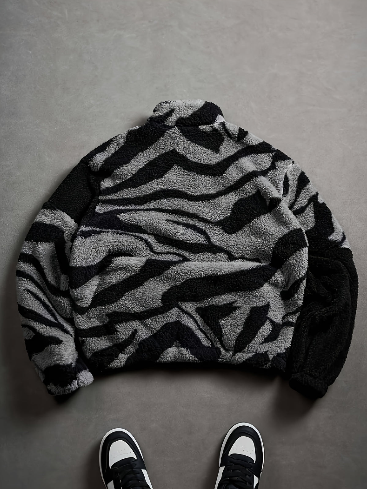 Veste pour homme, polaire, noir et blanc