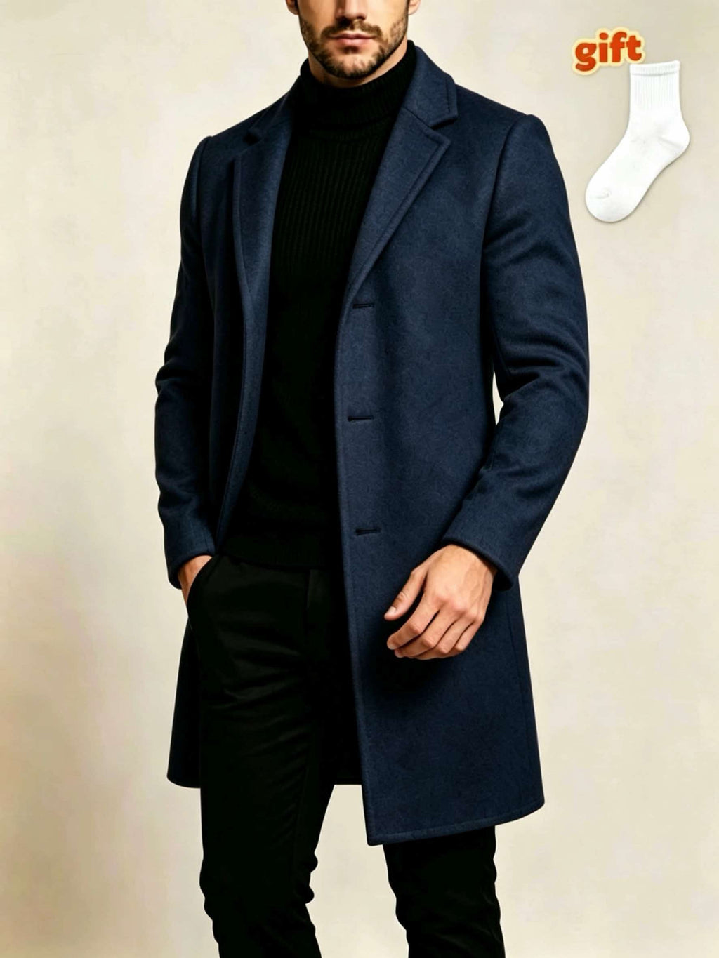 Trench pour homme, à revers, rouge foncé-a