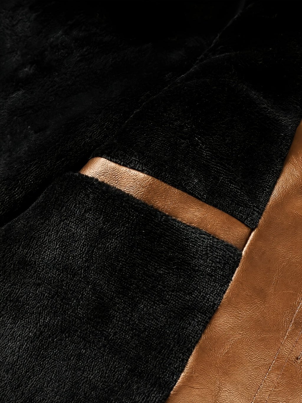 Veste en cuir PU longue, à revers, photo 6