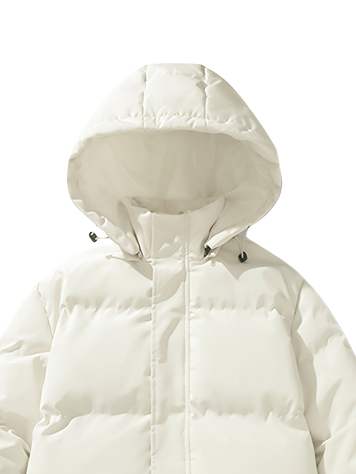 Manteau matelassé pour homme, à capuche, blanc ivoire