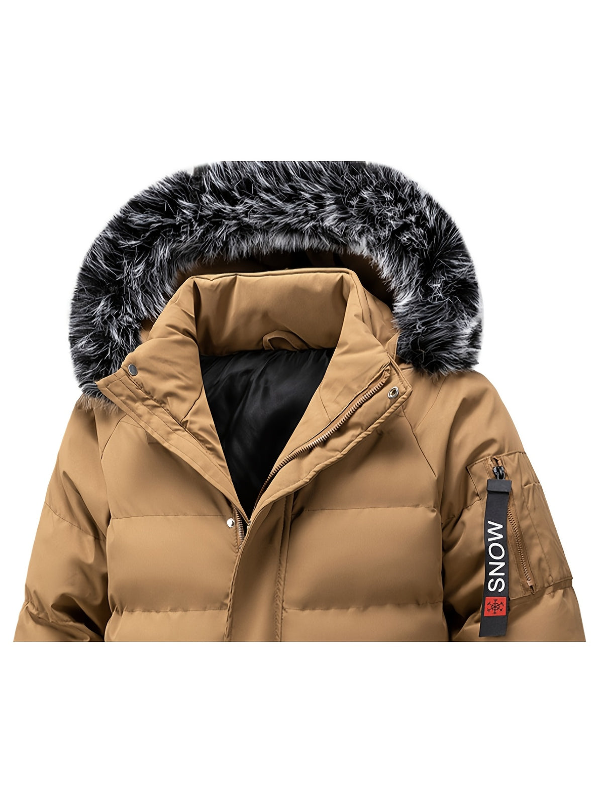 Manteau pour homme, à capuche, vert armée