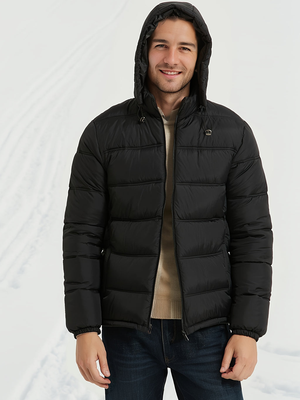 Manteau matelassé pour homme, à capuche, modele 2