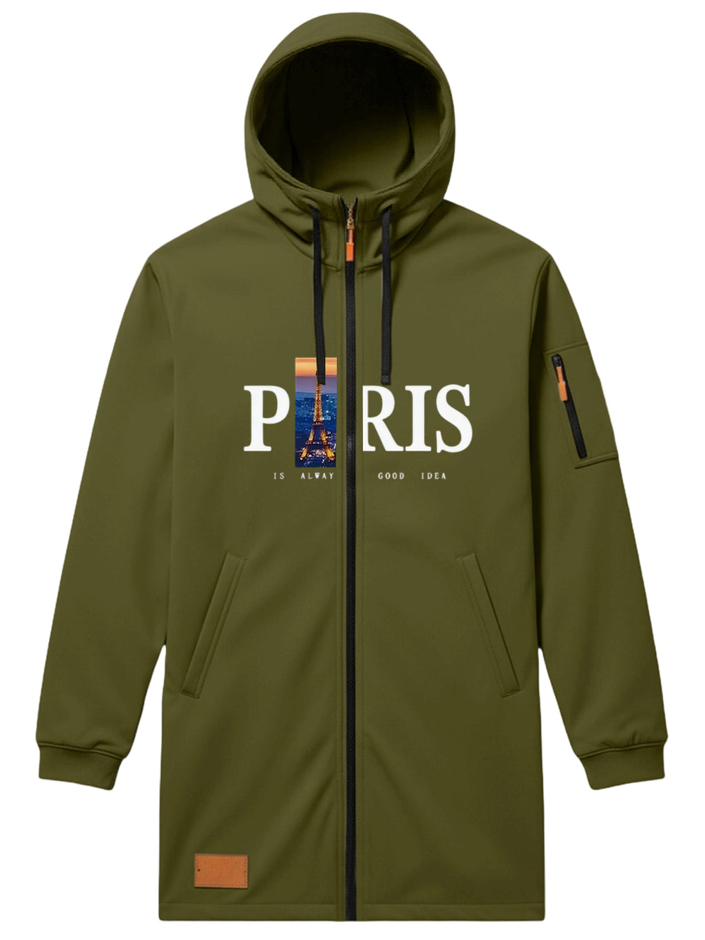 Trench pour homme, à capuche, noir