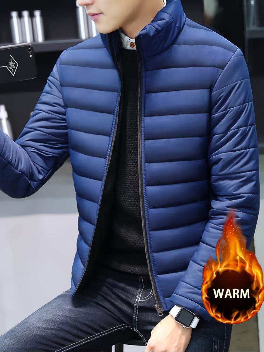 Manteau, à col montant, bleu royal