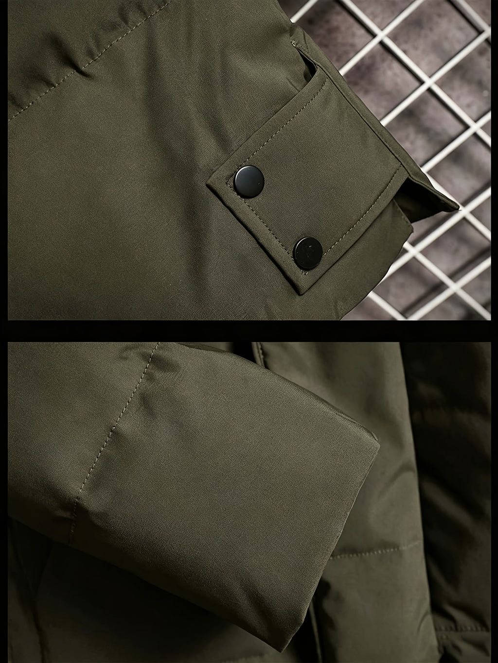 Manteau pour homme, à capuche, vert