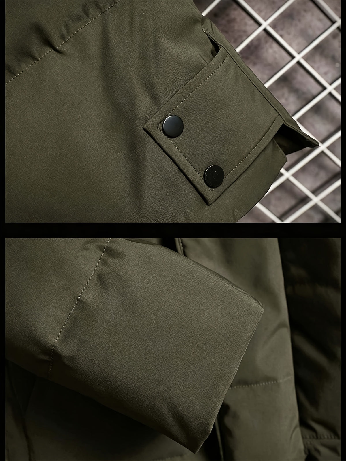 Manteau pour homme, à capuche, vert