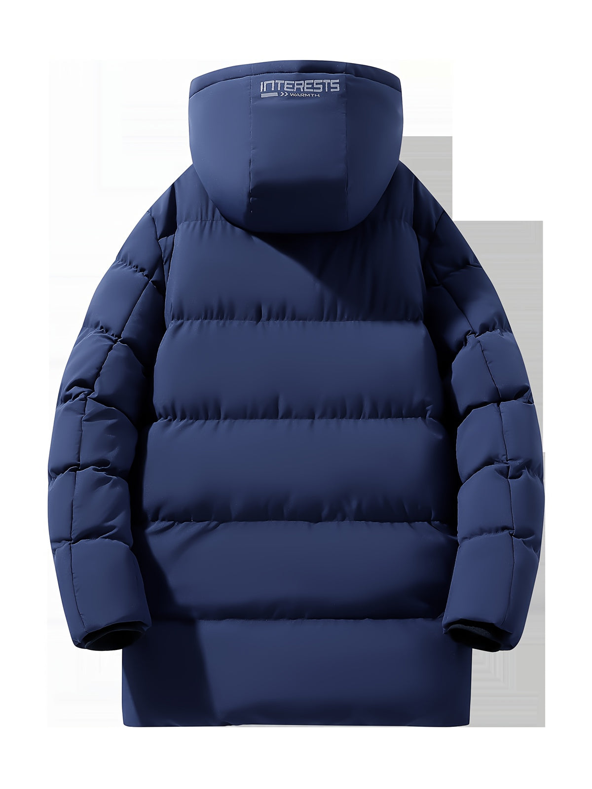 Manteau matelassé pour homme, à capuche, paon bleu
