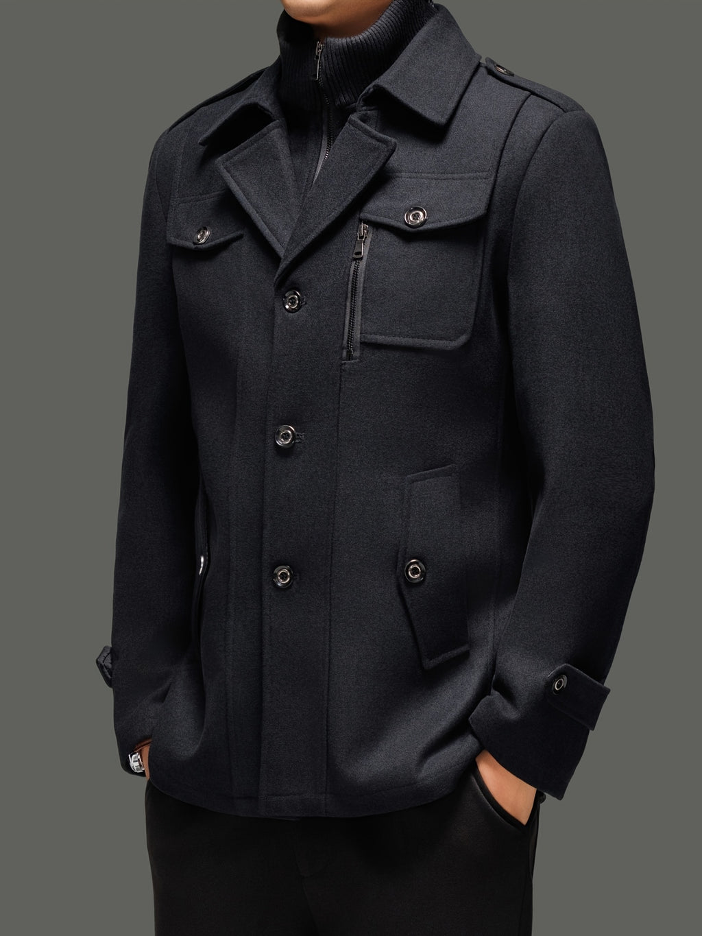Manteau en laine, 30 % laine, à revers, orange, photo 6