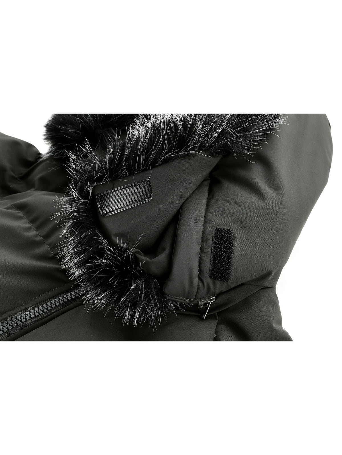 Veste en fausse fourrure pour homme, à capuche, vert fougère