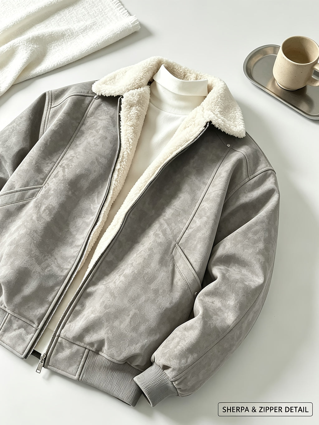 Veste matelassée pour homme, polaire, à revers