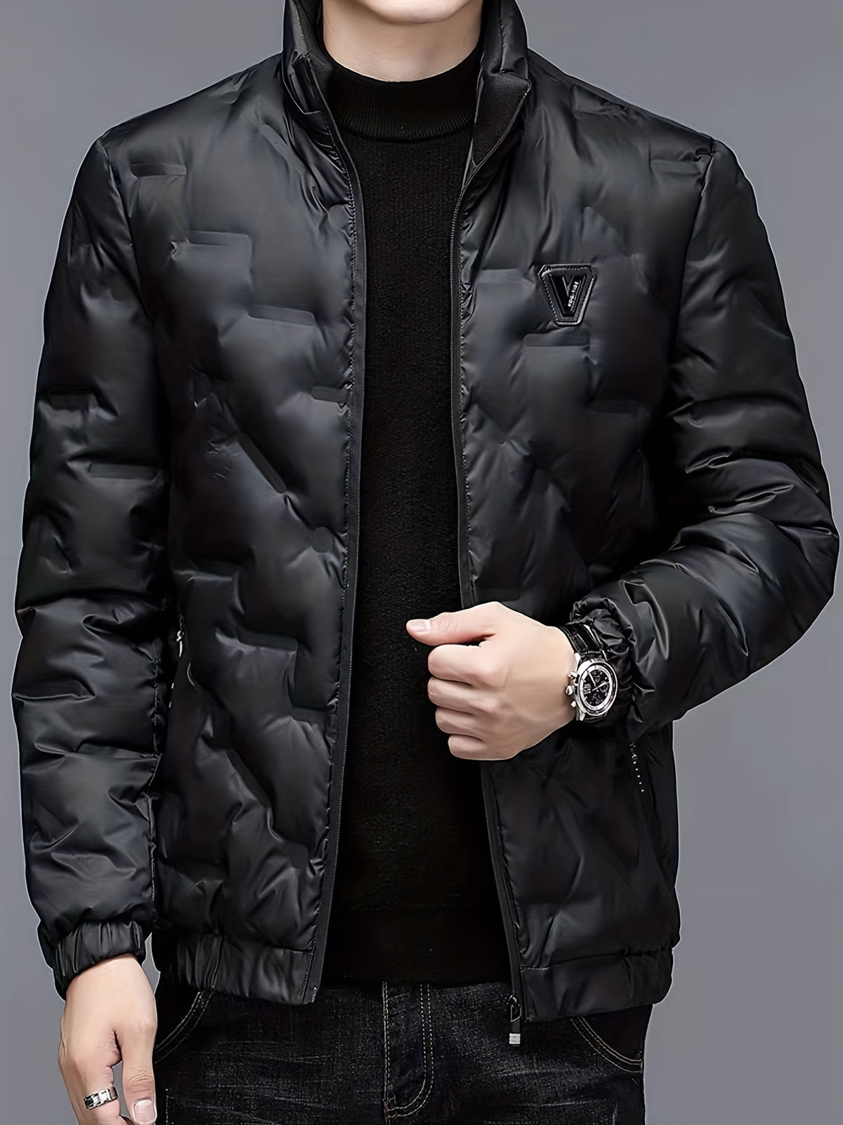 Veste matelassée pour homme, coupe-vent, à capuche, vert clair