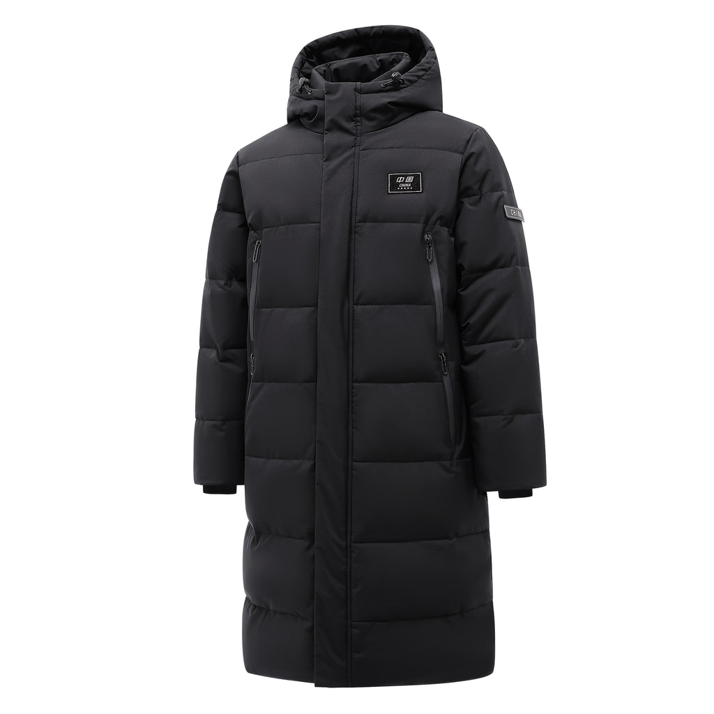 Veste matelassée long pour homme, à capuche