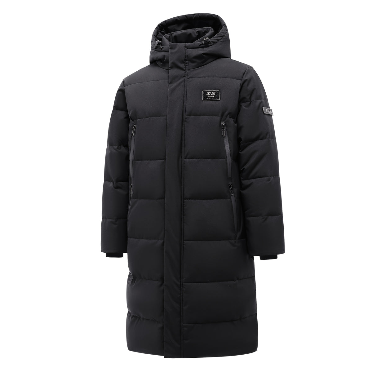 Veste matelassée long pour homme, à capuche