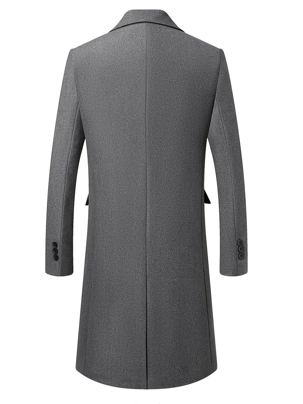 Manteau long pour homme en mélange de laine, col à revers