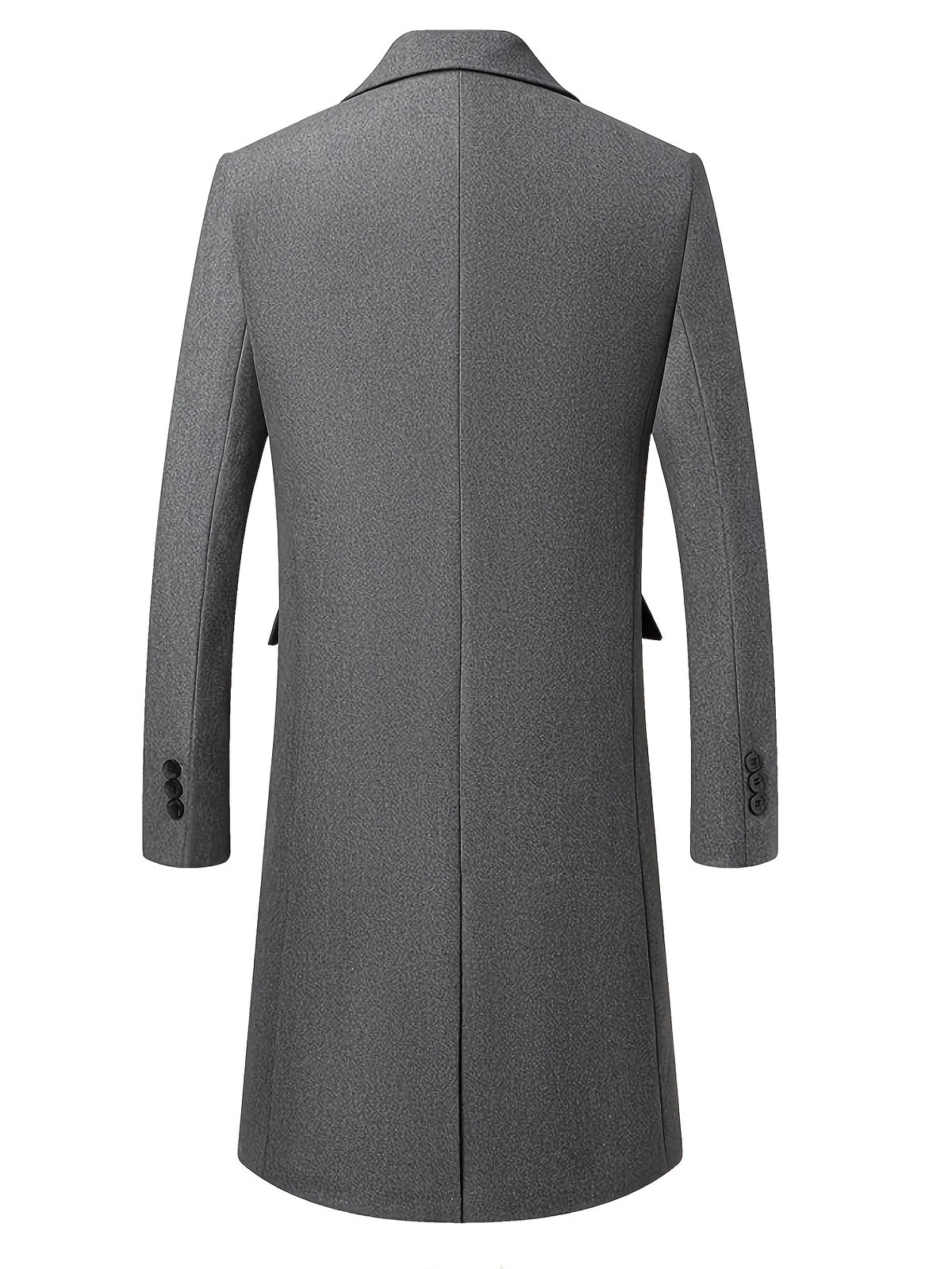 Manteau long pour homme en mélange de laine, col à revers