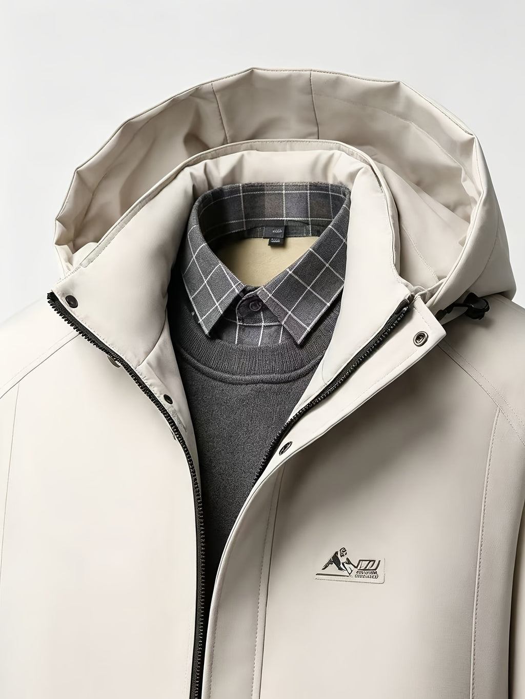 Manteau long pour homme, à capuche, café