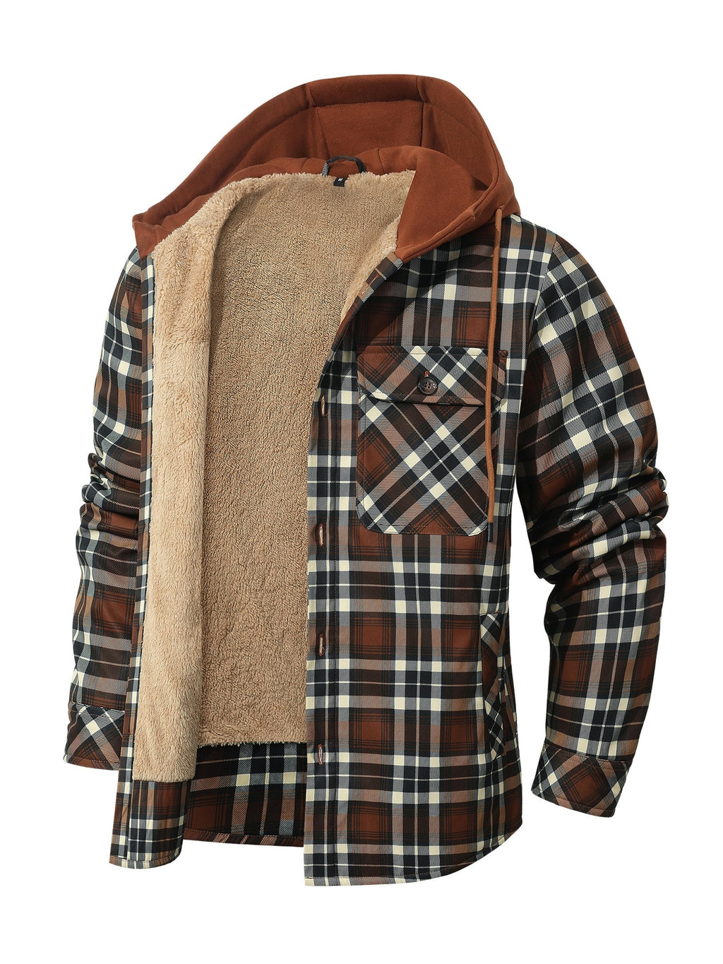 Veste pour homme, patchwork, à capuche, noir