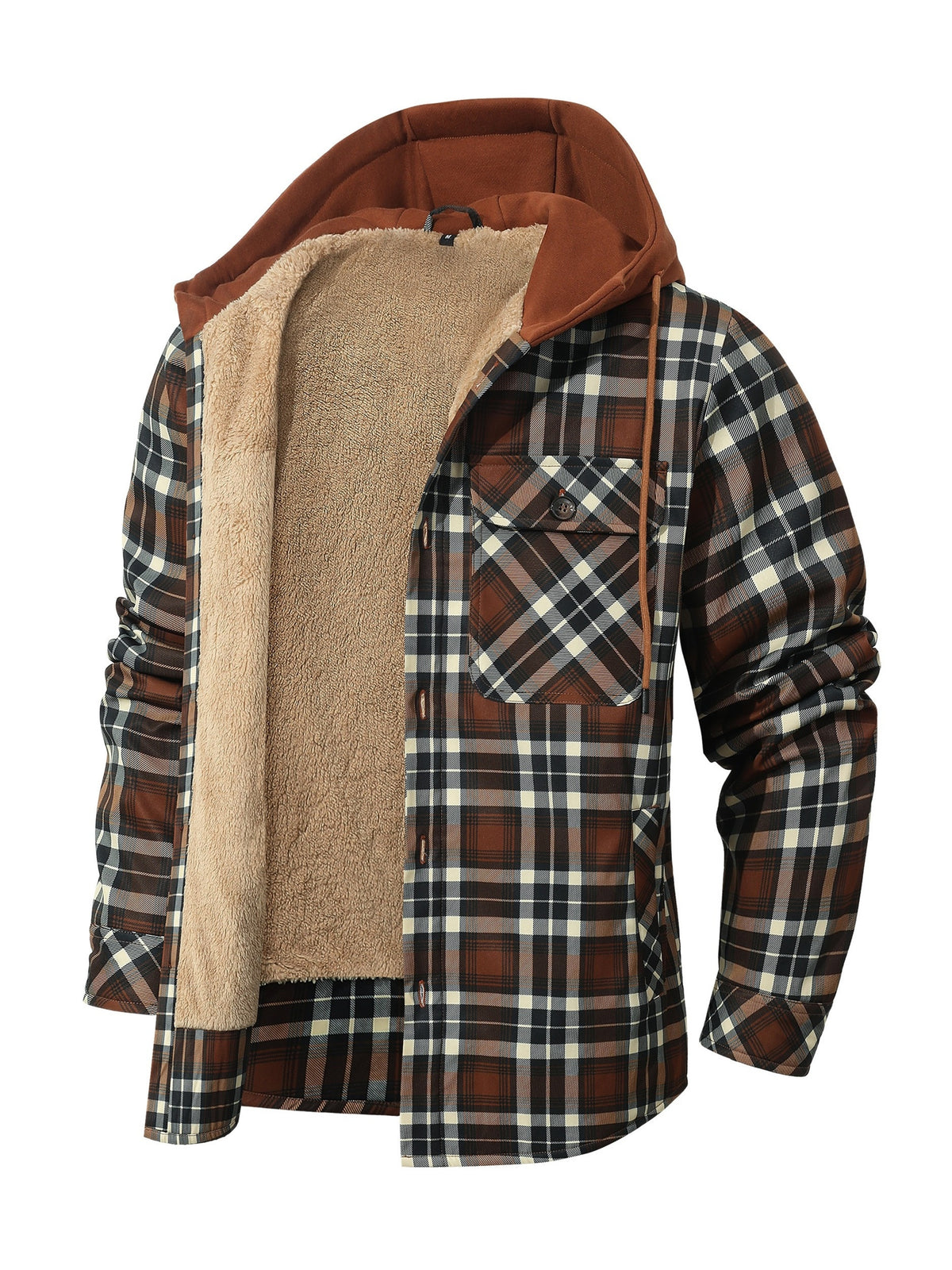 Veste pour homme, patchwork, à capuche, noir