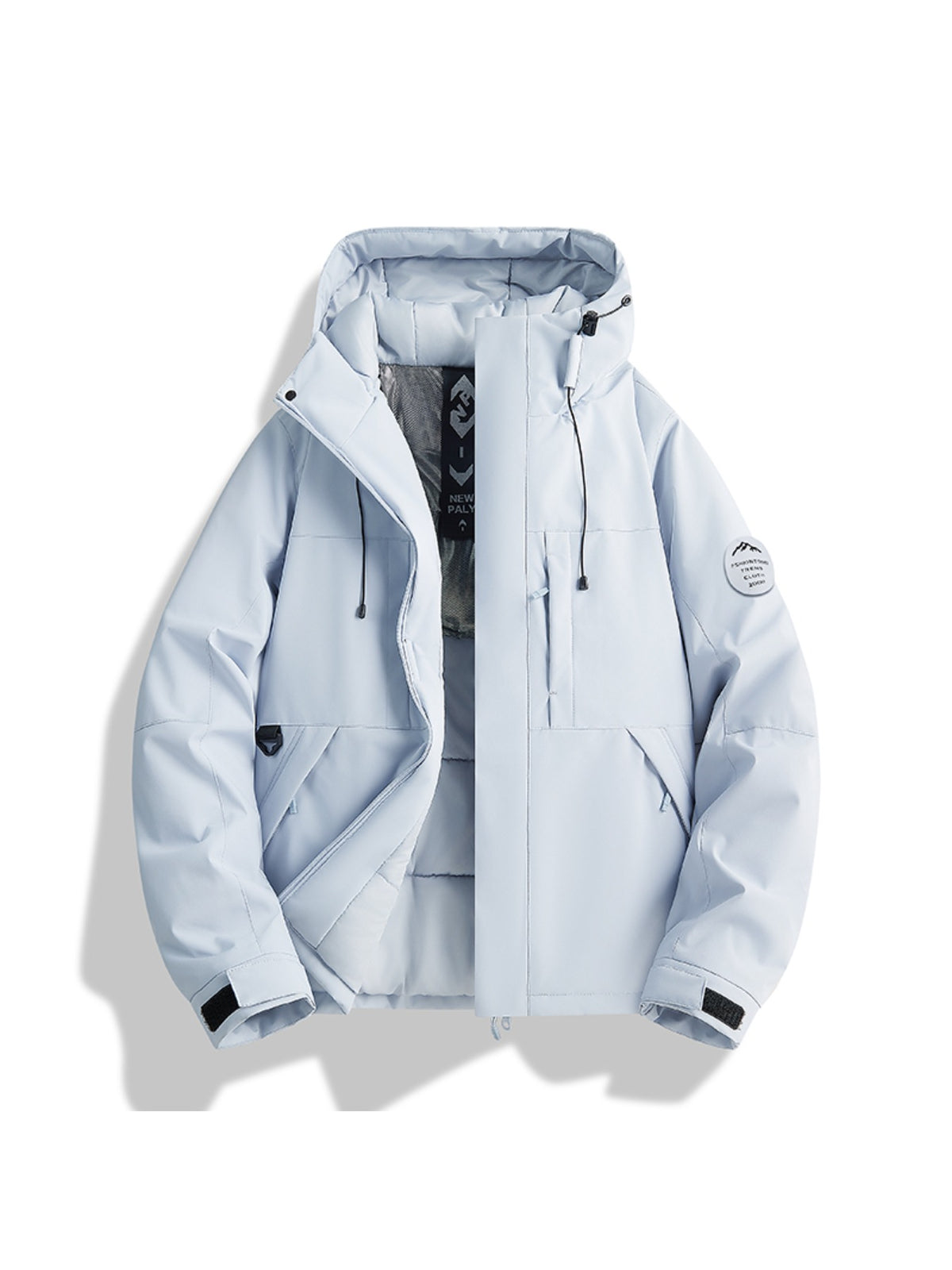 Manteau matelassé long pour homme, coupe-vent, à col montant