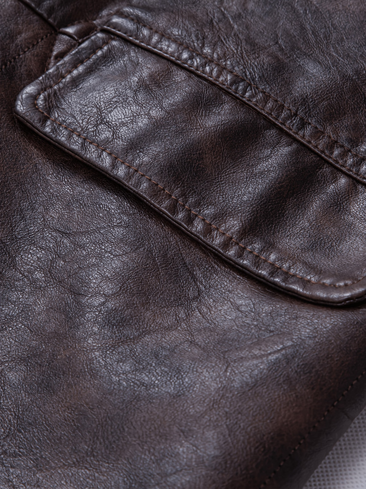 Veste pour homme, à revers, marron foncé