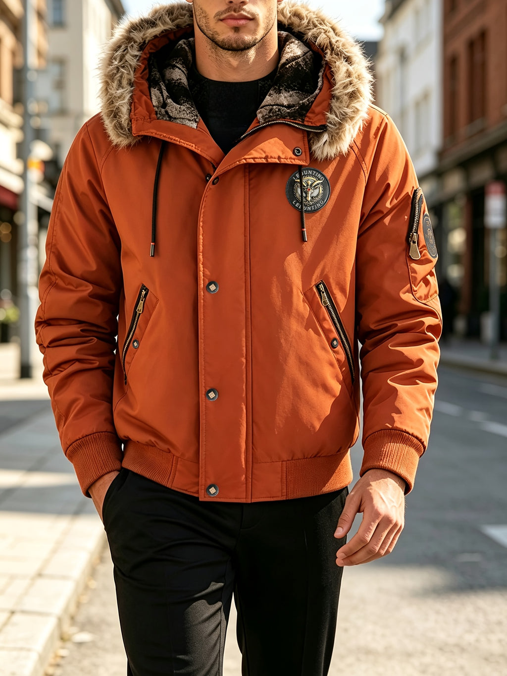Veste pour homme, à capuche, vert foncé