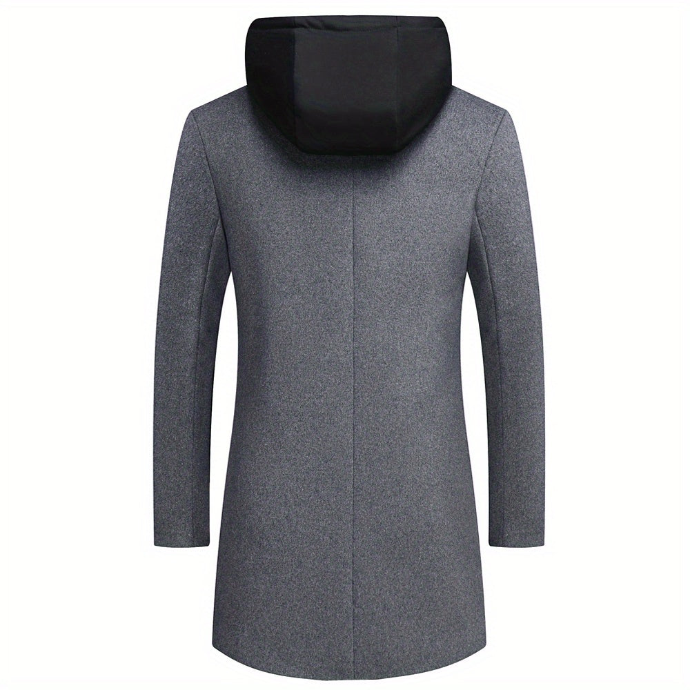 Manteau en laine pour homme, 30 % laine, à revers