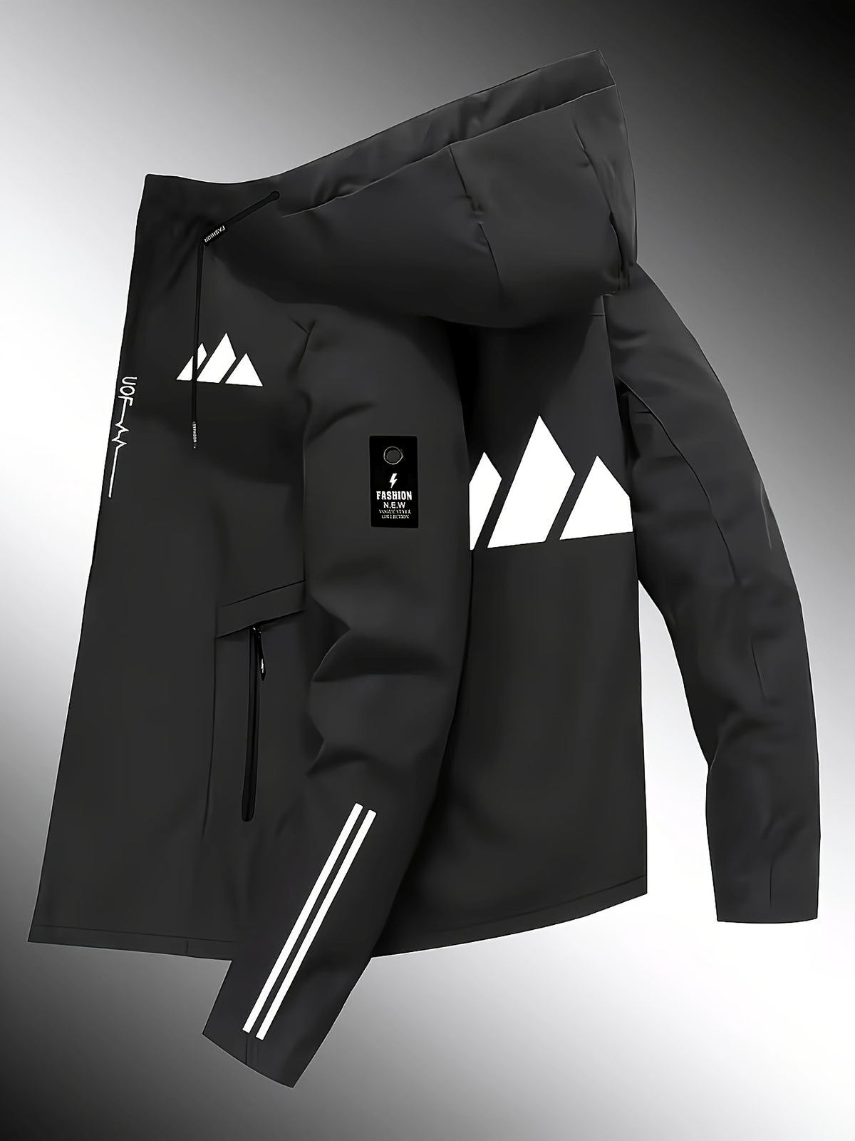 Veste pour homme, coupe-vent, à capuche, paon bleu