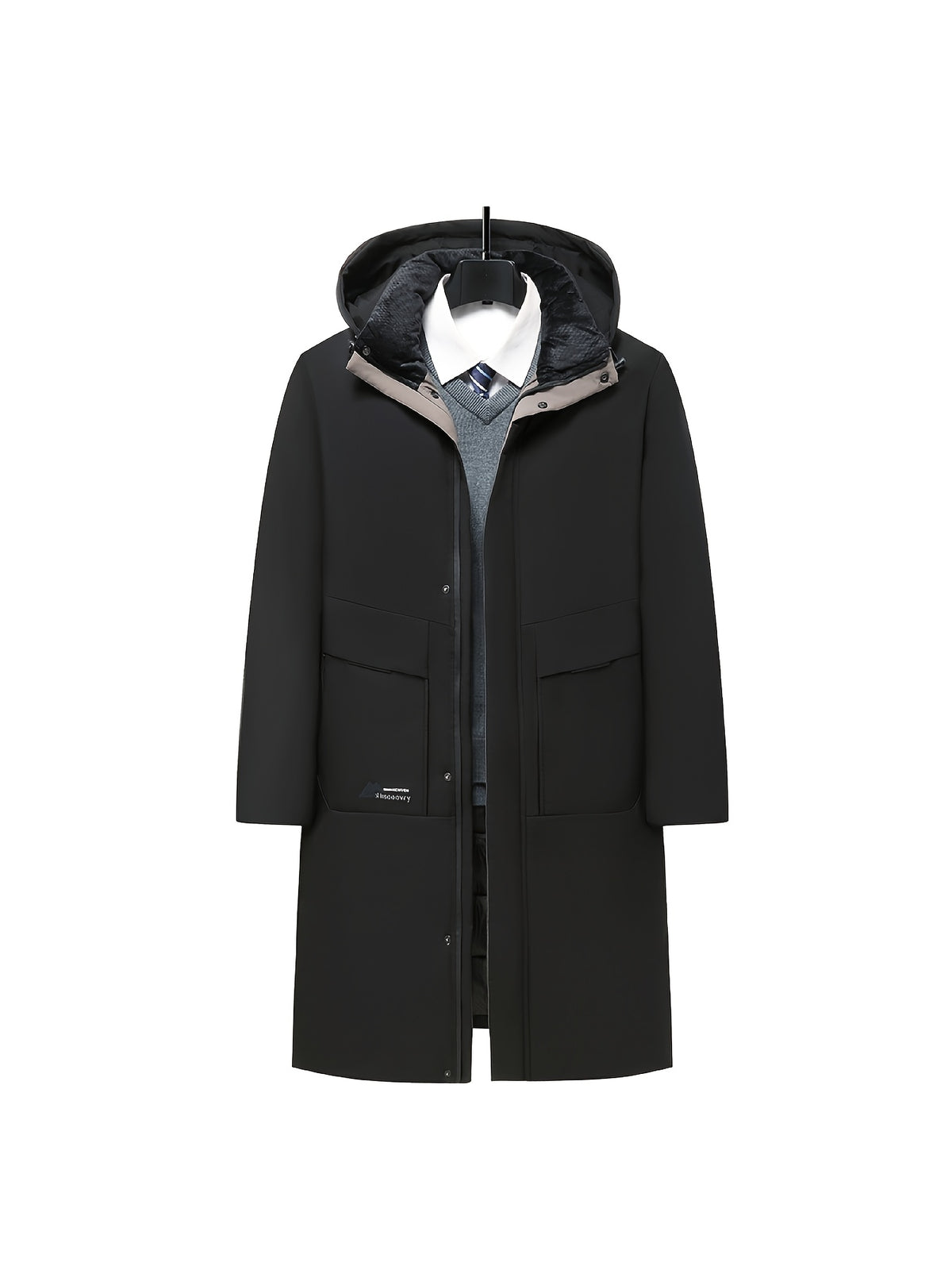 Manteau pour homme, à capuche, rouge