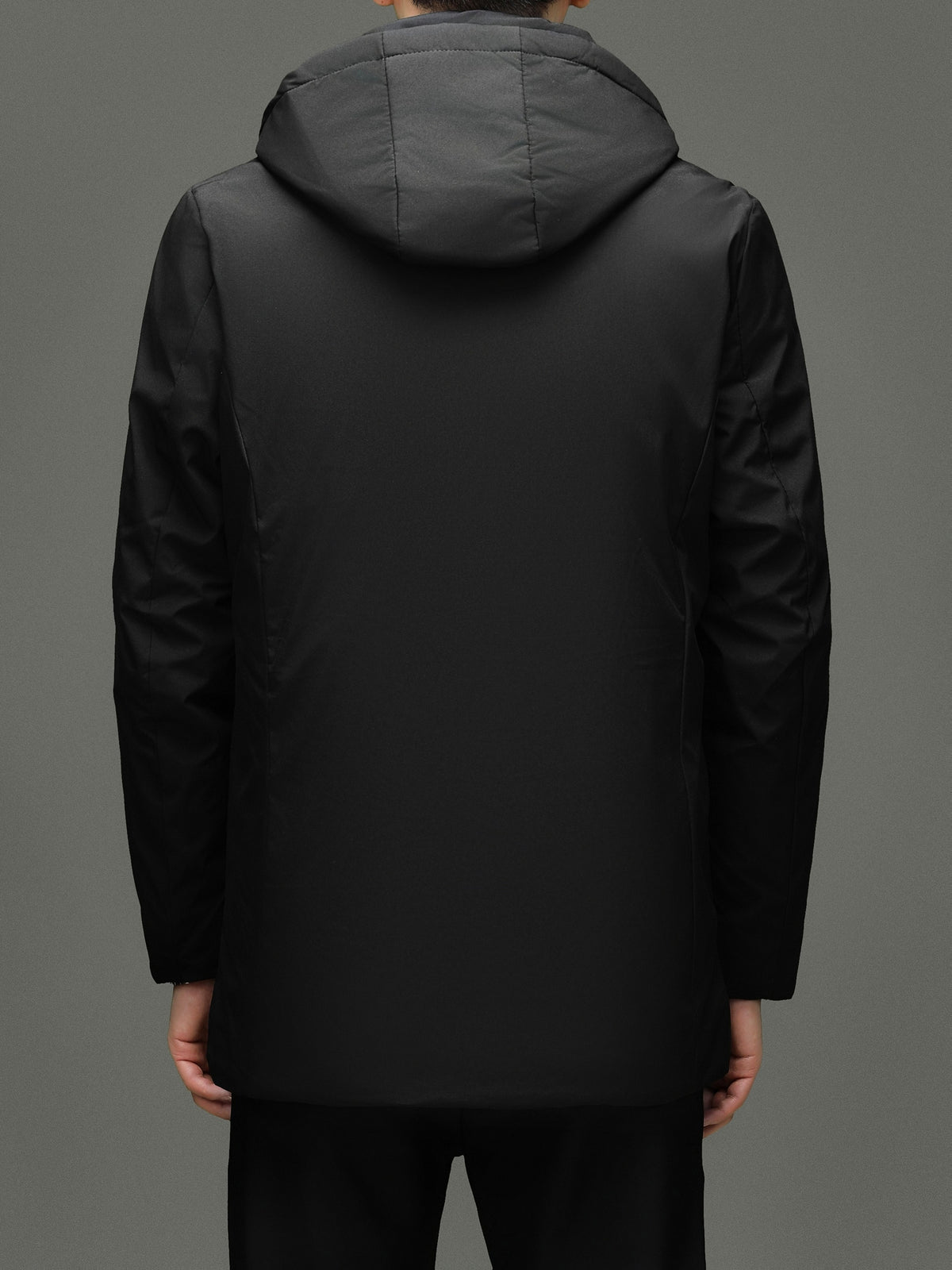 Manteau pour homme, capuche amovible, bleu marine