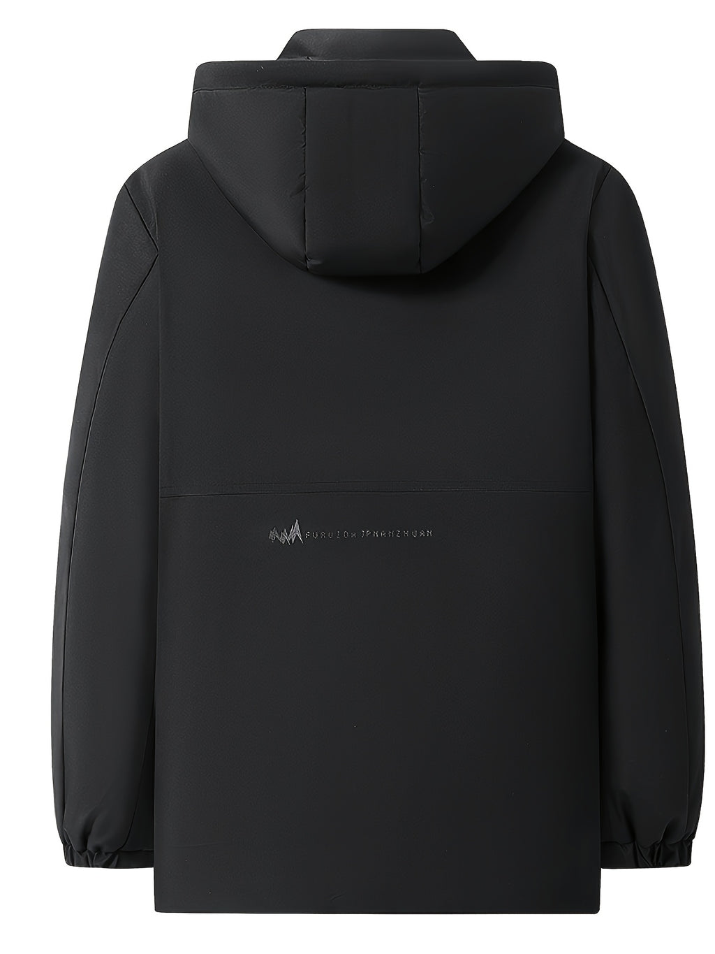 Manteau matelassé long pour homme, capuche amovible, noir
