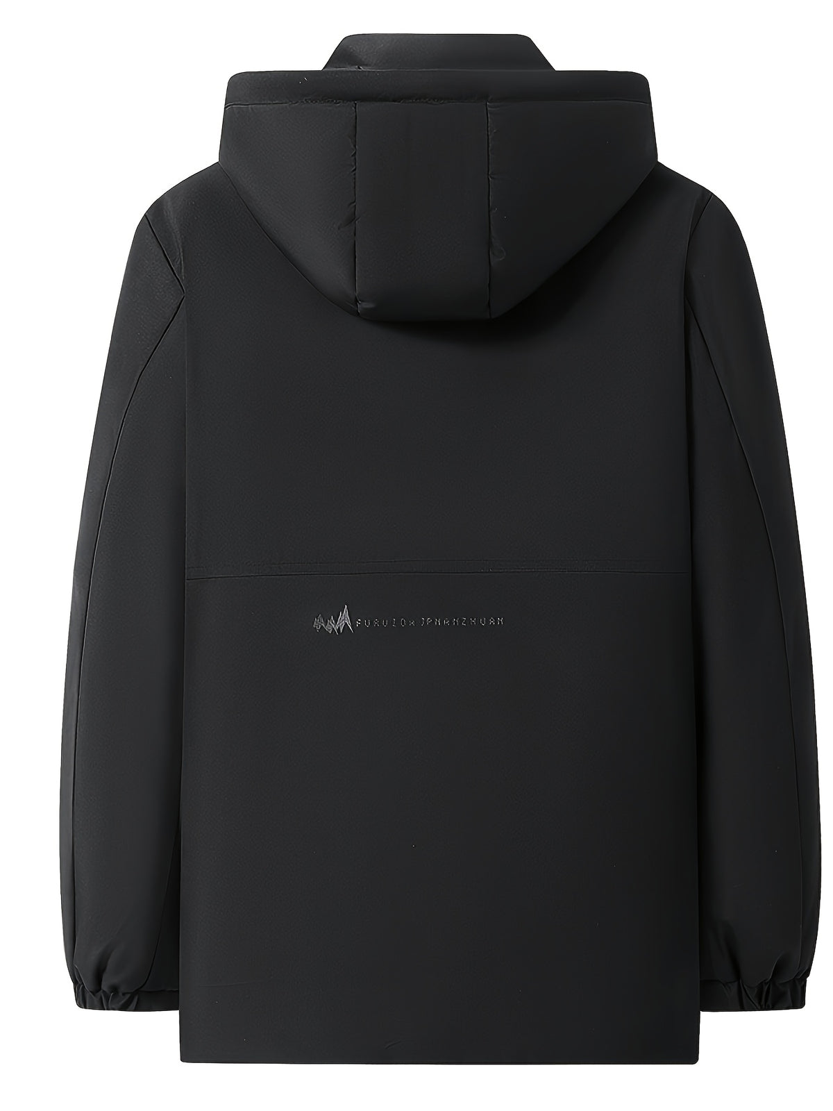 Manteau matelassé long pour homme, capuche amovible, noir