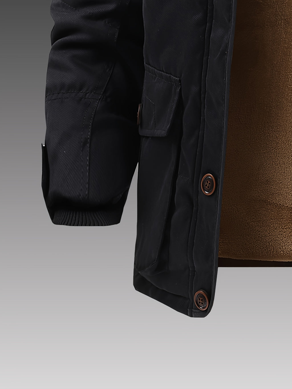 Veste pour homme, velours côtelé, à capuche, café