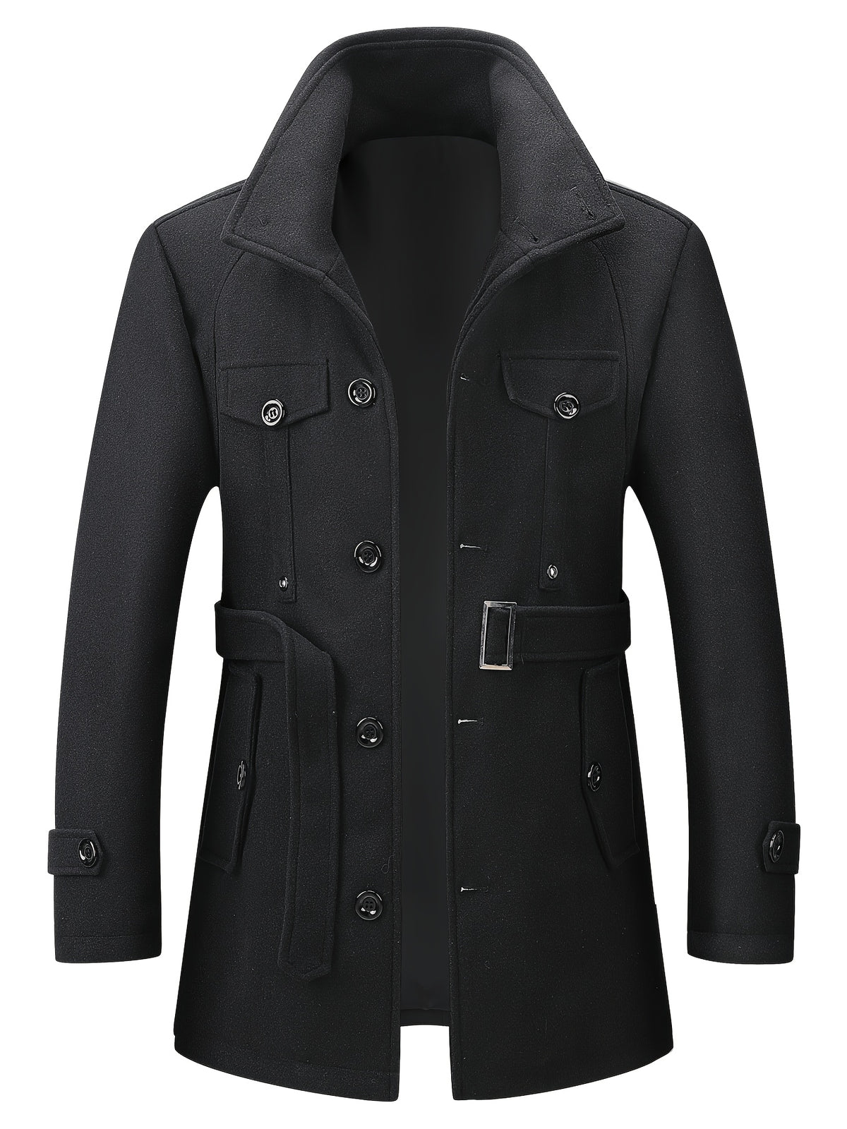 Veste long pour homme, à col montant, gris